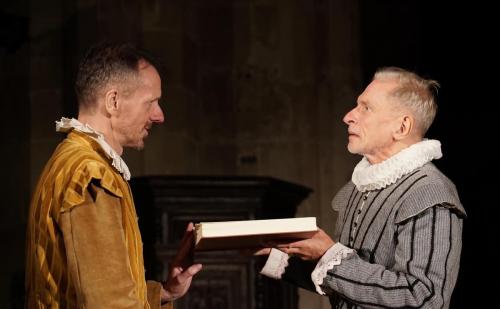 Condell and Heminges with the Folio